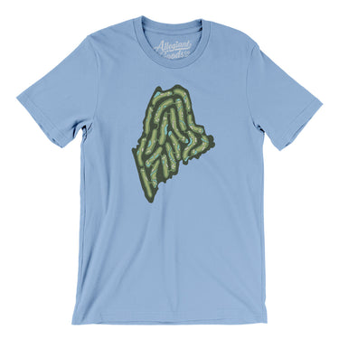 Maine Golf Course Men/Unisex T-Shirt-Baby Blue-Allegiant Goods Co. Vintage Sports Apparel
