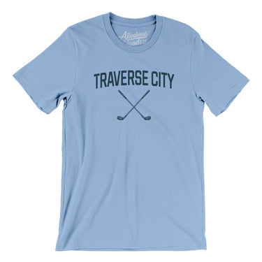 Traverse City Golf Men/Unisex T-Shirt-Baby Blue-Allegiant Goods Co. Vintage Sports Apparel