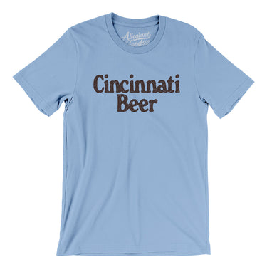 Cincinnati Beer Men/Unisex T-Shirt-Baby Blue-Allegiant Goods Co. Vintage Sports Apparel