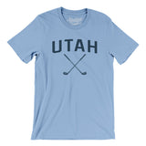 Utah Golf Men/Unisex T-Shirt-Baby Blue-Allegiant Goods Co. Vintage Sports Apparel