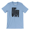 Utah State Shape Text Men/Unisex T-Shirt-Baby Blue-Allegiant Goods Co. Vintage Sports Apparel