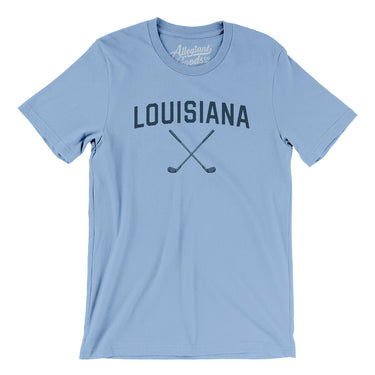 Louisiana Golf Men/Unisex T-Shirt-Baby Blue-Allegiant Goods Co. Vintage Sports Apparel