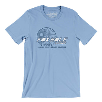 Fox Hole Lounge Denver Men/Unisex T-Shirt-Baby Blue-Allegiant Goods Co. Vintage Sports Apparel