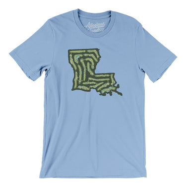 Louisiana Golf Course Map Men/Unisex T-Shirt-Baby Blue-Allegiant Goods Co. Vintage Sports Apparel