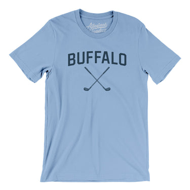 Buffalo Golf Men/Unisex T-Shirt-Baby Blue-Allegiant Goods Co. Vintage Sports Apparel