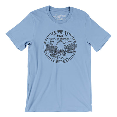 Missouri State Quarter Men/Unisex T-Shirt-Baby Blue-Allegiant Goods Co. Vintage Sports Apparel