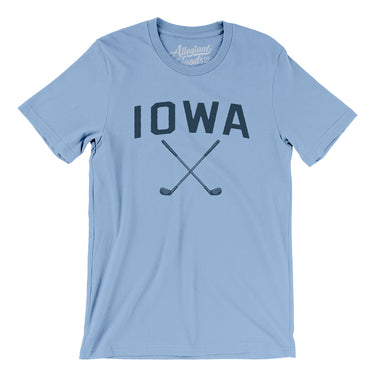 Iowa Golf Men/Unisex T-Shirt-Baby Blue-Allegiant Goods Co. Vintage Sports Apparel