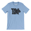Iowa State Shape Text Men/Unisex T-Shirt-Baby Blue-Allegiant Goods Co. Vintage Sports Apparel