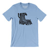 Louisiana State Shape Text Men/Unisex T-Shirt-Baby Blue-Allegiant Goods Co. Vintage Sports Apparel