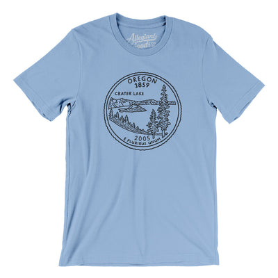 Oregon State Quarter Men/Unisex T-Shirt-Baby Blue-Allegiant Goods Co. Vintage Sports Apparel