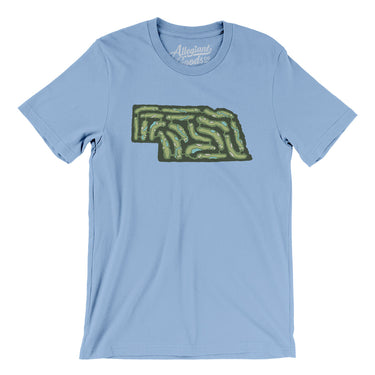 Nebraska Golf Course Men/Unisex T-Shirt-Baby Blue-Allegiant Goods Co. Vintage Sports Apparel