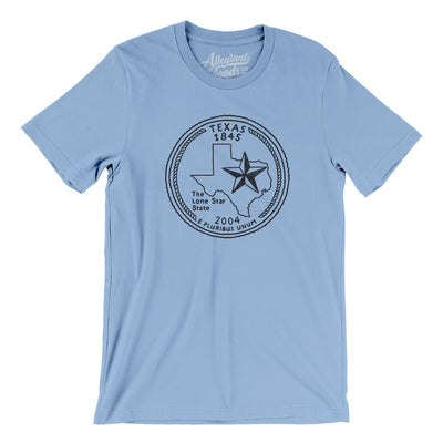 Texas State Quarter Men/Unisex T-Shirt-Baby Blue-Allegiant Goods Co. Vintage Sports Apparel