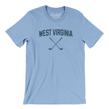 West Virginia Golf Men/Unisex T-Shirt-Baby Blue-Allegiant Goods Co. Vintage Sports Apparel