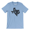 Texas State Shape Text Men/Unisex T-Shirt-Baby Blue-Allegiant Goods Co. Vintage Sports Apparel