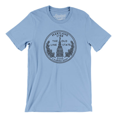 Maryland State Quarter Men/Unisex T-Shirt-Baby Blue-Allegiant Goods Co. Vintage Sports Apparel