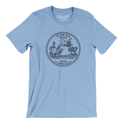 Florida State Quarter Men/Unisex T-Shirt-Baby Blue-Allegiant Goods Co. Vintage Sports Apparel