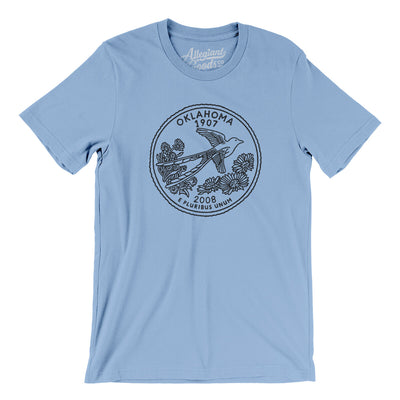 Oklahoma State Quarter Men/Unisex T-Shirt-Baby Blue-Allegiant Goods Co. Vintage Sports Apparel