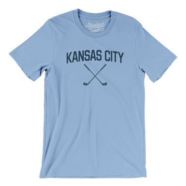 Kansas City Golf Men/Unisex T-Shirt-Baby Blue-Allegiant Goods Co. Vintage Sports Apparel
