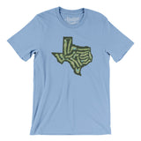 Texas Golf Course Map Men/Unisex T-Shirt-Baby Blue-Allegiant Goods Co. Vintage Sports Apparel