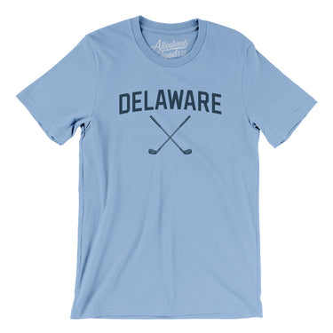 Delaware Golf Men/Unisex T-Shirt-Baby Blue-Allegiant Goods Co. Vintage Sports Apparel