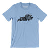 Kentucky State Shape Text Men/Unisex T-Shirt-Baby Blue-Allegiant Goods Co. Vintage Sports Apparel