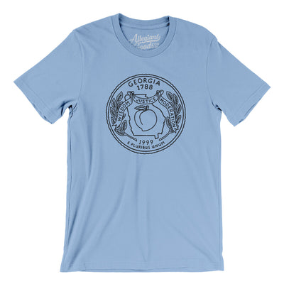 Georgia State Quarter Men/Unisex T-Shirt-Baby Blue-Allegiant Goods Co. Vintage Sports Apparel