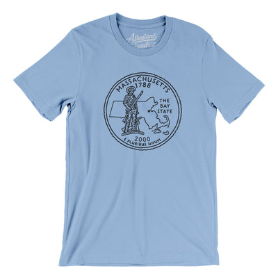 Massachusetts State Quarter Men/Unisex T-Shirt-Baby Blue-Allegiant Goods Co. Vintage Sports Apparel