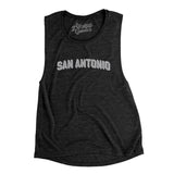 San Antonio Varsity Women's Flowey Scoopneck Muscle Tank-Black Slub-Allegiant Goods Co. Vintage Sports Apparel