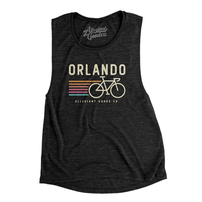 Orlando Cycling Women's Flowey Scoopneck Muscle Tank-Black Slub-Allegiant Goods Co. Vintage Sports Apparel