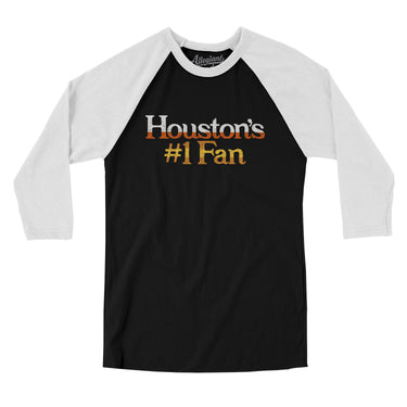 Houston's Number 1 Fan Men/Unisex Raglan 3/4 Sleeve T-Shirt-Allegiant Goods Co. Vintage Sports Apparel