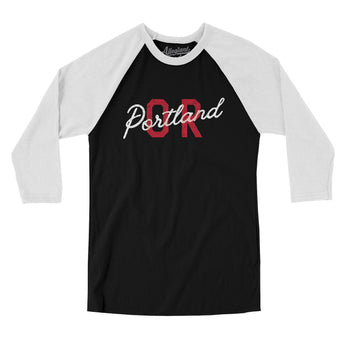 Portland Or Overprinted Men/Unisex Raglan 3/4 Sleeve T-Shirt-Allegiant Goods Co. Vintage Sports Apparel