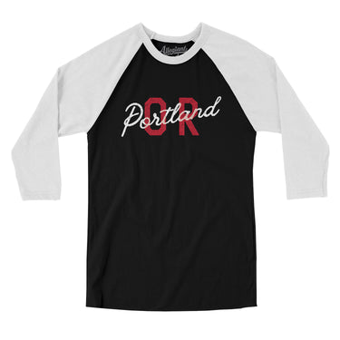 Portland Or Overprinted Men/Unisex Raglan 3/4 Sleeve T-Shirt-Allegiant Goods Co. Vintage Sports Apparel