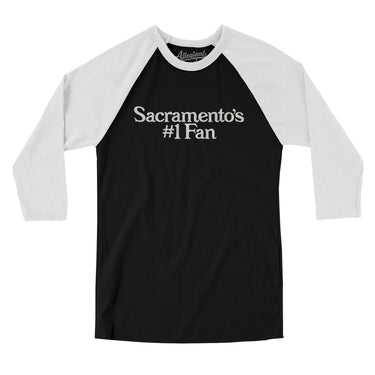 Sacramento's Number 1 Fan Men/Unisex Raglan 3/4 Sleeve T-Shirt-Allegiant Goods Co. Vintage Sports Apparel