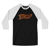 Baltimore Pennant Men/Unisex Raglan 3/4 Sleeve T-Shirt-Allegiant Goods Co. Vintage Sports Apparel
