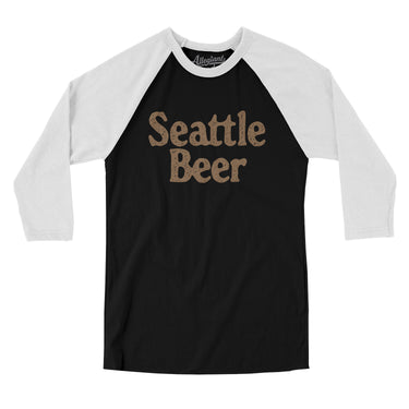 Seattle Beer Men/Unisex Raglan 3/4 Sleeve T-Shirt-Allegiant Goods Co. Vintage Sports Apparel