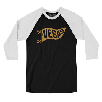 Vegas Pennant Men/Unisex Raglan 3/4 Sleeve T-Shirt-Allegiant Goods Co. Vintage Sports Apparel