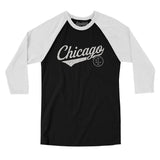 Chicago Vintage Script Men/Unisex Raglan 3/4 Sleeve T-Shirt-Allegiant Goods Co. Vintage Sports Apparel