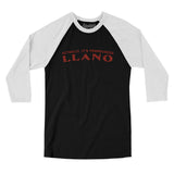 Actually It's Pronounced Llano Men/Unisex Raglan 3/4 Sleeve T-Shirt-Black with White-Allegiant Goods Co. Vintage Sports Apparel