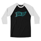 San Jose Pennant Men/Unisex Raglan 3/4 Sleeve T-Shirt-Allegiant Goods Co. Vintage Sports Apparel