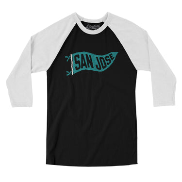 San Jose Pennant Men/Unisex Raglan 3/4 Sleeve T-Shirt-Allegiant Goods Co. Vintage Sports Apparel