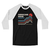 Hurricane Ridge Washington Men/Unisex Raglan 3/4 Sleeve T-Shirt-Black with White-Allegiant Goods Co. Vintage Sports Apparel
