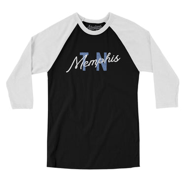 Memphis Tn Overprinted Men/Unisex Raglan 3/4 Sleeve T-Shirt-Allegiant Goods Co. Vintage Sports Apparel