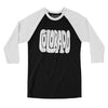 Colorado State Shape Text Men/Unisex Raglan 3/4 Sleeve T-Shirt-Black with White-Allegiant Goods Co. Vintage Sports Apparel