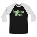 Indiana Weed Men/Unisex Raglan 3/4 Sleeve T-Shirt-Black with White-Allegiant Goods Co. Vintage Sports Apparel