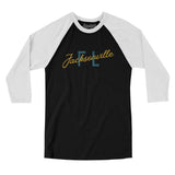 Jacksonville Fl Overprinted Men/Unisex Raglan 3/4 Sleeve T-Shirt-Allegiant Goods Co. Vintage Sports Apparel