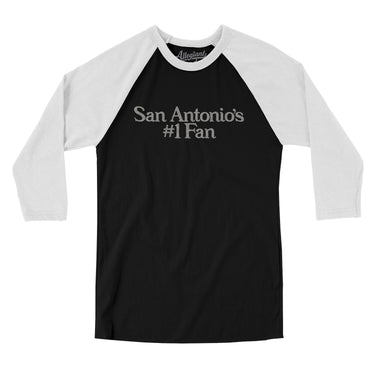 San Antonio's Number 1 Fan Men/Unisex Raglan 3/4 Sleeve T-Shirt-Allegiant Goods Co. Vintage Sports Apparel