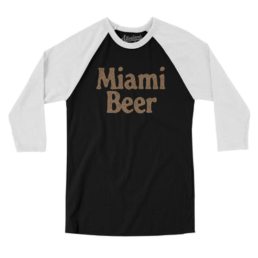 Miami Beer Men/Unisex Raglan 3/4 Sleeve T-Shirt-Allegiant Goods Co. Vintage Sports Apparel