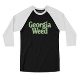 Georgia Weed Men/Unisex Raglan 3/4 Sleeve T-Shirt-Black with White-Allegiant Goods Co. Vintage Sports Apparel