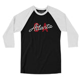 Atlanta Ga Overprinted Men/Unisex Raglan 3/4 Sleeve T-Shirt-Allegiant Goods Co. Vintage Sports Apparel