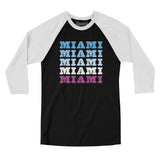 Miami Repeat Men/Unisex Raglan 3/4 Sleeve T-Shirt-Allegiant Goods Co. Vintage Sports Apparel